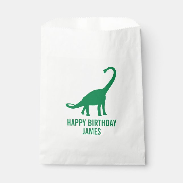 Sachets En Papier Brontosaurus Dinosaur Silhouette Anniversaire Good (Devant)