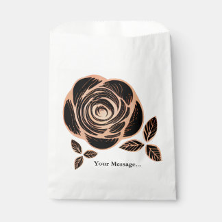 Sachets En Papier Bronze et Rose noir avec Feuilles