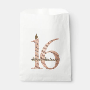 Sachets En Papier Bronze Rose Pois Gold Sweet 16 Anniversaire