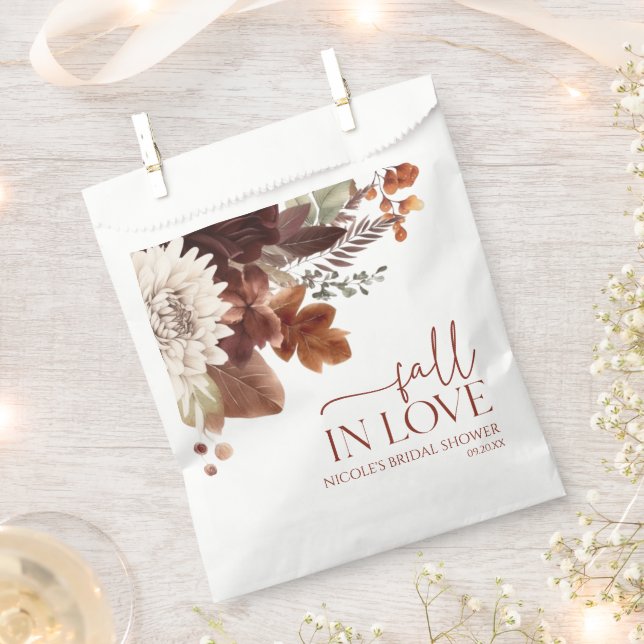 Sachets En Papier Brown Bourgogne Chute En Amour Fête des mariées Fl (Coupé)