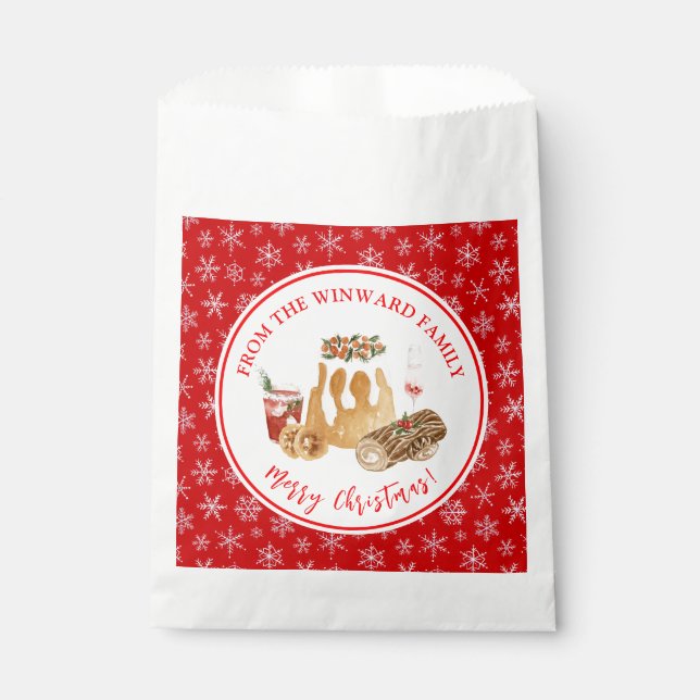 Sachets En Papier Bûche de Noël Pouding de Noël (Devant)
