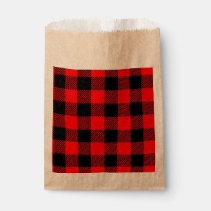 Sachets En Papier Buffalo Check Rouge et Noir Lumberjack Plaid Decor