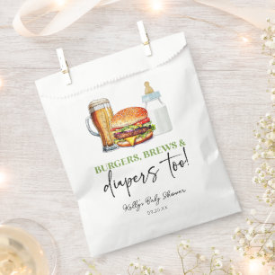 Sachets En Papier Burgers Brews et Couches Aussi! Baby Shower