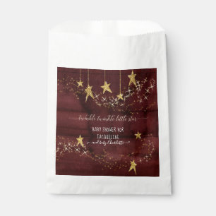 Sachets En Papier Burgundy Twinkle Little Star Gold Girl Baby shower