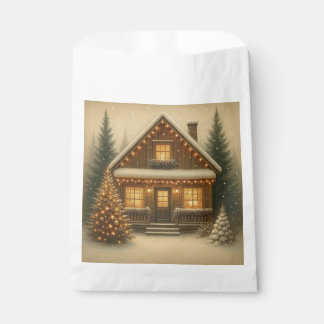 Sachets En Papier Cabane rustique d'hiver/Noël