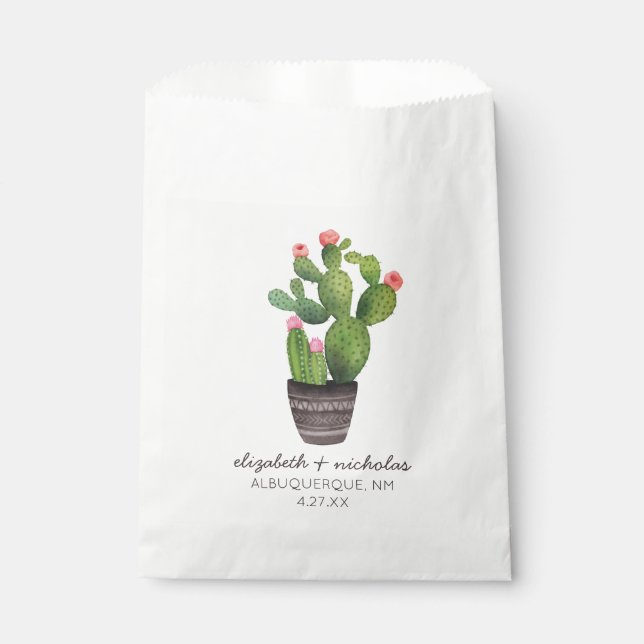 Sachets En Papier Cactus floral rose (Devant)