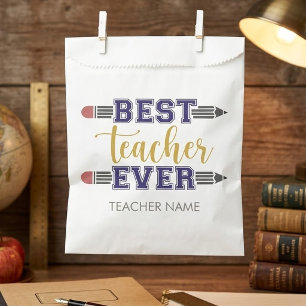Sachets En Papier Cadeau personnalisé Meilleur Enseignant - Cadeau P