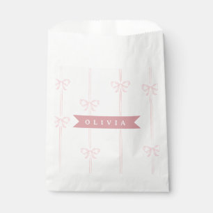 Sachets En Papier Cadeau Personnalisé Nœud Rose Élégant Coquette