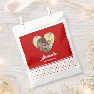 Sachets En Papier Cadre photo personnalisé de naissance chic cœur ro