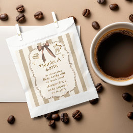 Sachets En Papier Cafe Bebe French Coffee Shop Baby Shower Favors
