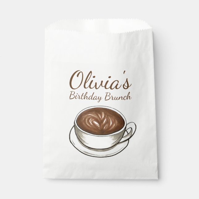 Sachets En Papier Café Latte Cappuccino Anniversaire Fête Brunch (Devant)