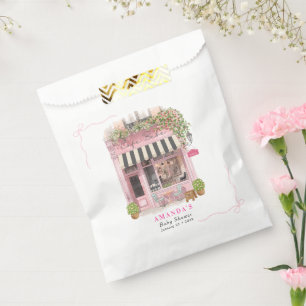 Sachets En Papier Cafe Parisien Bonjour Bebe Arc en Rose Baby Shower