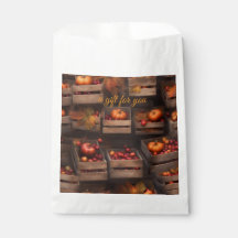 Caisses en bois de pommes et citrouilles friandise
