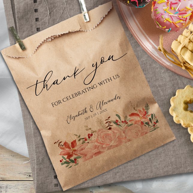 Sachets En Papier Calligraphie délicate | Sac Faveur Mariage Merci (Créateur téléchargé)