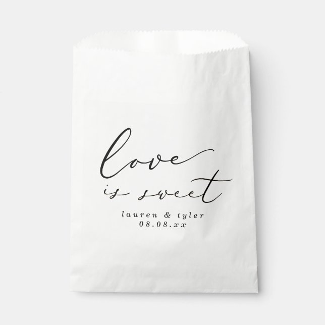 Sachets En Papier Calligraphie moderne L'amour est Mariage doux (Devant)