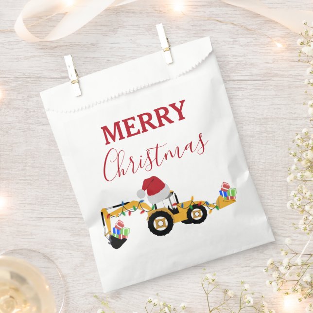 Sachets En Papier Camion de construction de la canot de Noël (Coupé)
