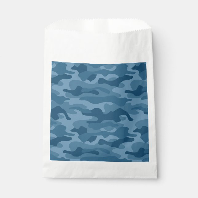 Sachets En Papier Camo Monocolore Bleu Acier (Devant)