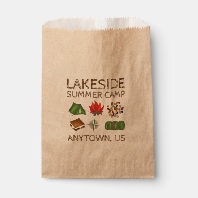 Sachets En Papier Camping d'été Tente Tente Compass Trail Mix S'more (Devant)