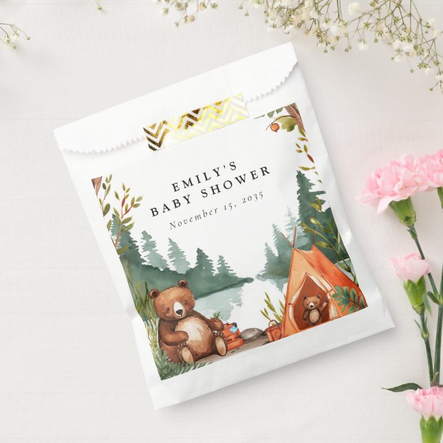 Sachets En Papier Camping Mountain Baby shower rustique (Scellé)