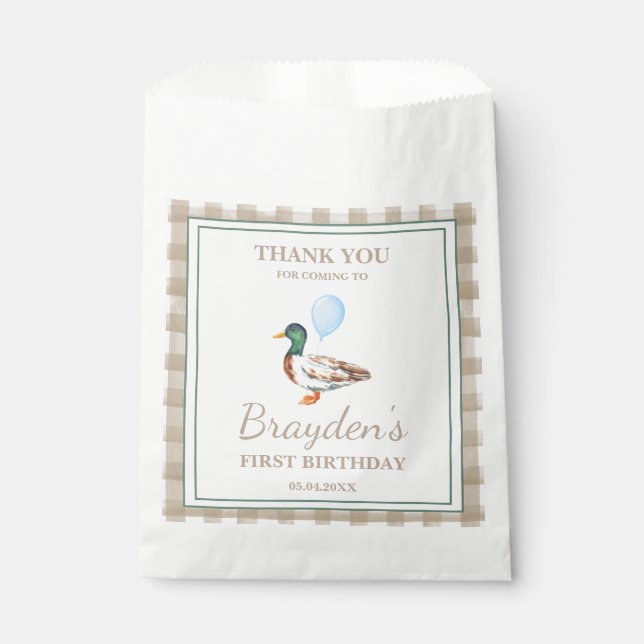 Sachets En Papier Canard Anniversaire Favoriser Sac (Devant)