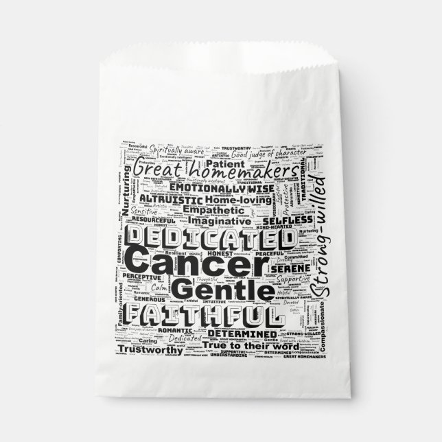 Sachets En Papier Cancer Zodiac Mot Cloud Inspiration (Devant)