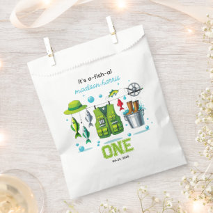 Sachets En Papier Canne à pêche vintage "O-Fish-Ally One" 1er annive