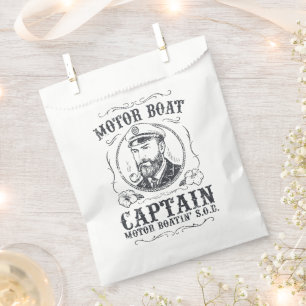 Sachets En Papier Capitaine de bateau à moteur drôle Pontoon Boating