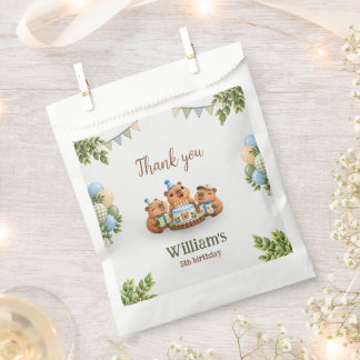 Sachets En Papier Capybara Capy Fête Mignon Garçon Bleu Kawaii Anniv