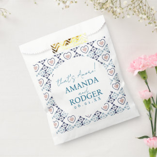 Sachets En Papier Carreaux et cœurs italiens That's Amore