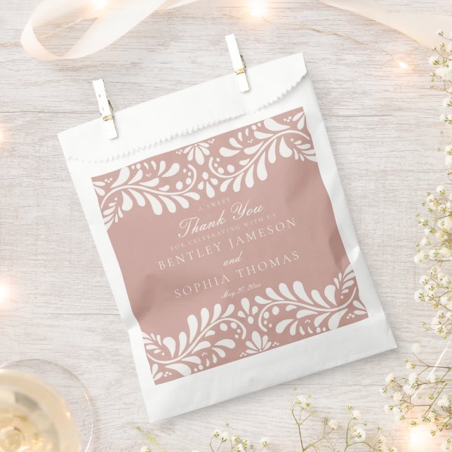 Sachets En Papier Carreaux Talavera rose Espagne Fiesta Mariage Dess (Coupé)