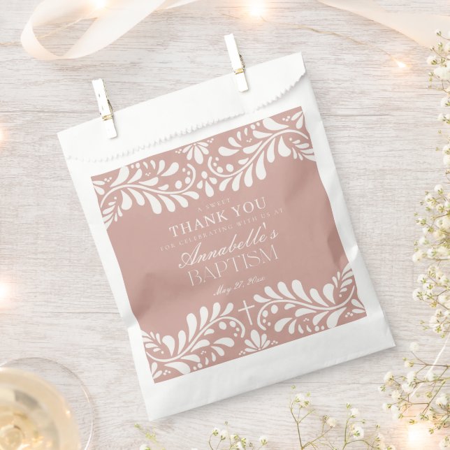 Sachets En Papier Carrelage Talavera rose Espagne Fiesta Baptême Des (Coupé)