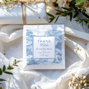 Sachets En Papier Carte de remerciements Mariage Blue Coastal Toile
