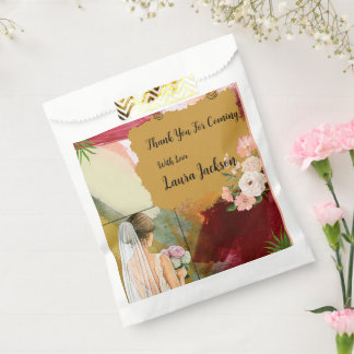 Sachets En Papier carton d'invitation de mariage abstrait aquarelle