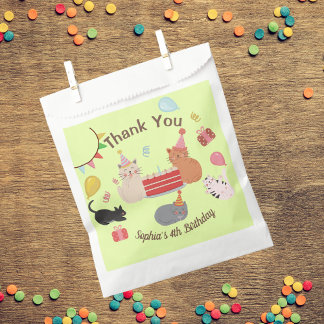 Sachets En Papier Cartoon Cats Birthday Party 