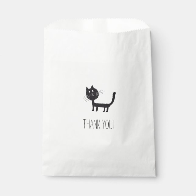 Sachets En Papier Cat Art Dessin Merci Favoriser Sac (Devant)