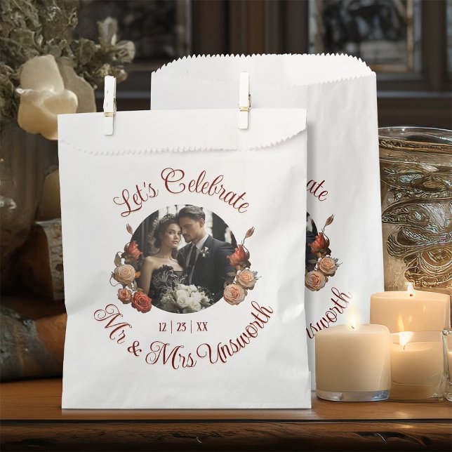 Sachets En Papier Célébration Blush Rose Mariage gothique Favoriser  (Pretty little romantic gift bags for celebrating with your wedding guests.)