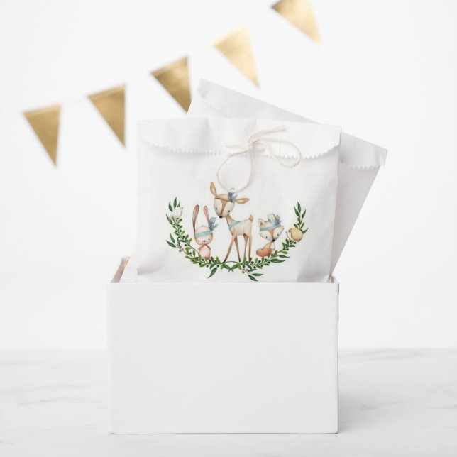 Sachets En Papier Cerf d'aquarelle mignonne (Fête)