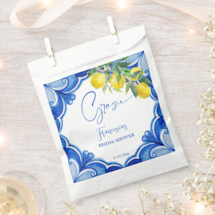 Sachets En Papier C'est amore Bleu citron italien douche nuptiale