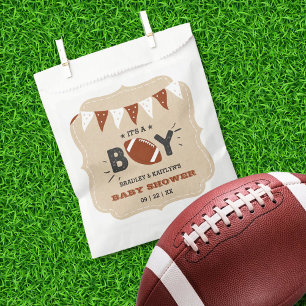 Sachets En Papier C'est un garçon ! Football Thème Co-ed Baby shower
