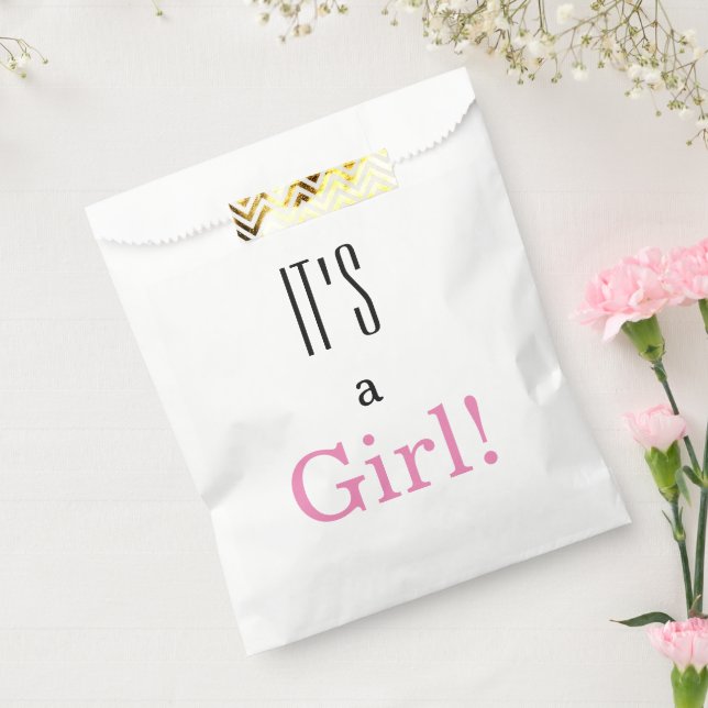 Sachets En Papier C'est une fille ! Sac baby shower Fête Favoriser (Scellé)