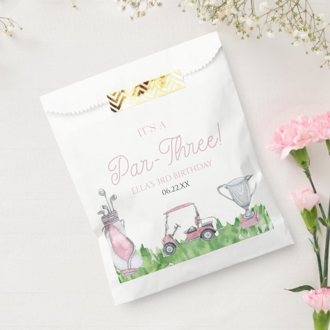 Sachets En Papier C'est une partie de golf rose 3ème anniversaire (Scellé)