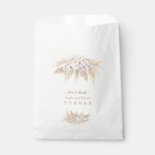 Sachets En Papier Charme Blanc Orchidée Blus Roses Pampas Mariage en