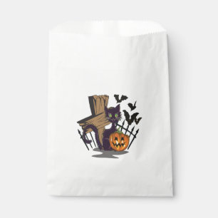 Sachets En Papier Chat noir Chat Tombstone Bats Halloween
