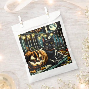 Sachets En Papier Chat noir et citrouille d'Halloween