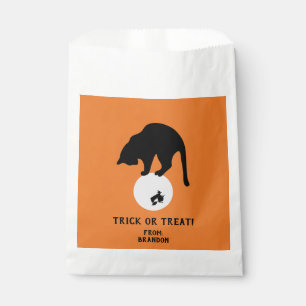 Sachets En Papier Chat noir rétro à l'Halloween de la lune