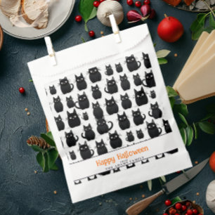 Sachets En Papier Chats noirs Nom personnalisé Bonne Halloween
