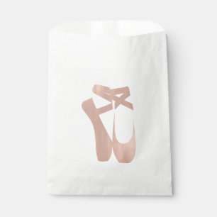 Sachets En Papier Chaussons de ballet rose métallisé pour fête