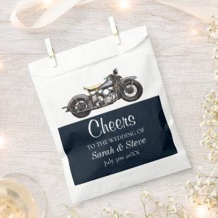 Sachets En Papier Cheers Motorcycle Vintage Mariage Date Mariée Sall