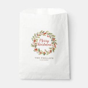 Sachets En Papier Chemise d'aquarelle de Noël personnalisée