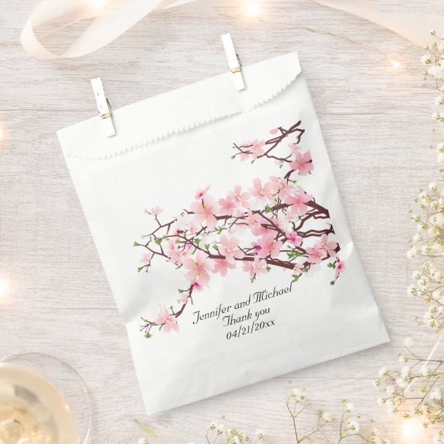 Sachets En Papier Cherry Blossoms Mariage Personnaliser le Merci (Coupé)